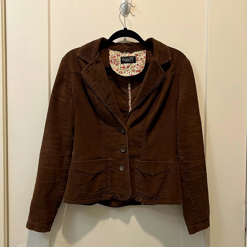 brown corduroy juniors fitter blazer